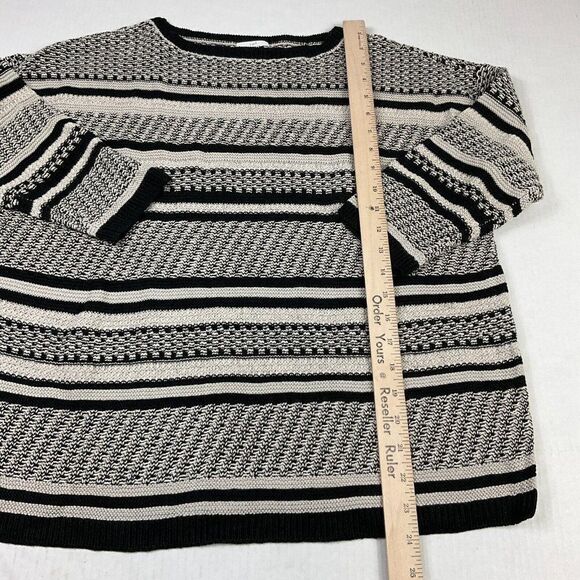 J.Jill Linen Blend Sweater Striped 3/4 Sleeve Knit Heavyweight Pullover Small - Picture 5 of 11